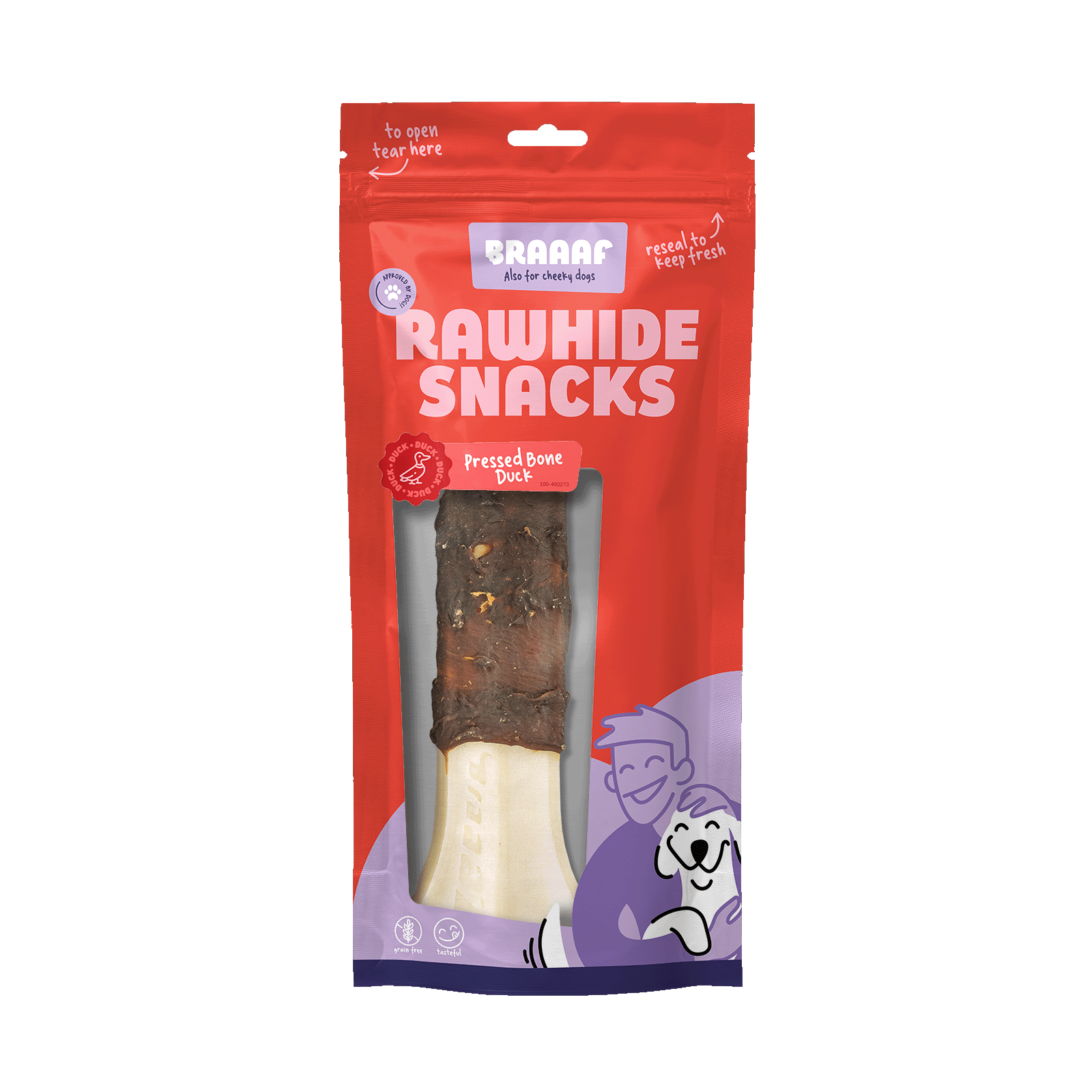 Braaaf Rawhide Pressed Bone Duck