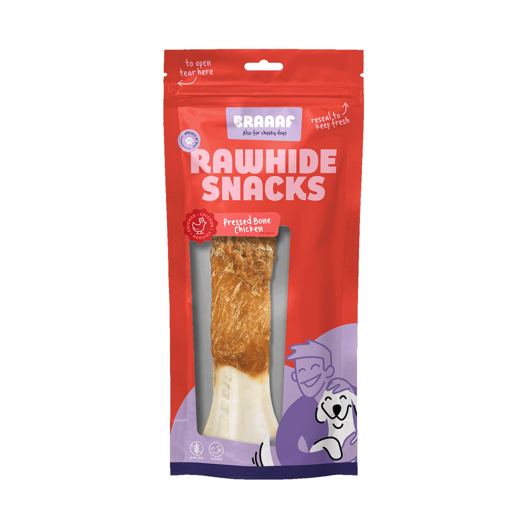 Braaaf Rawhide Pressed Bone Chicken