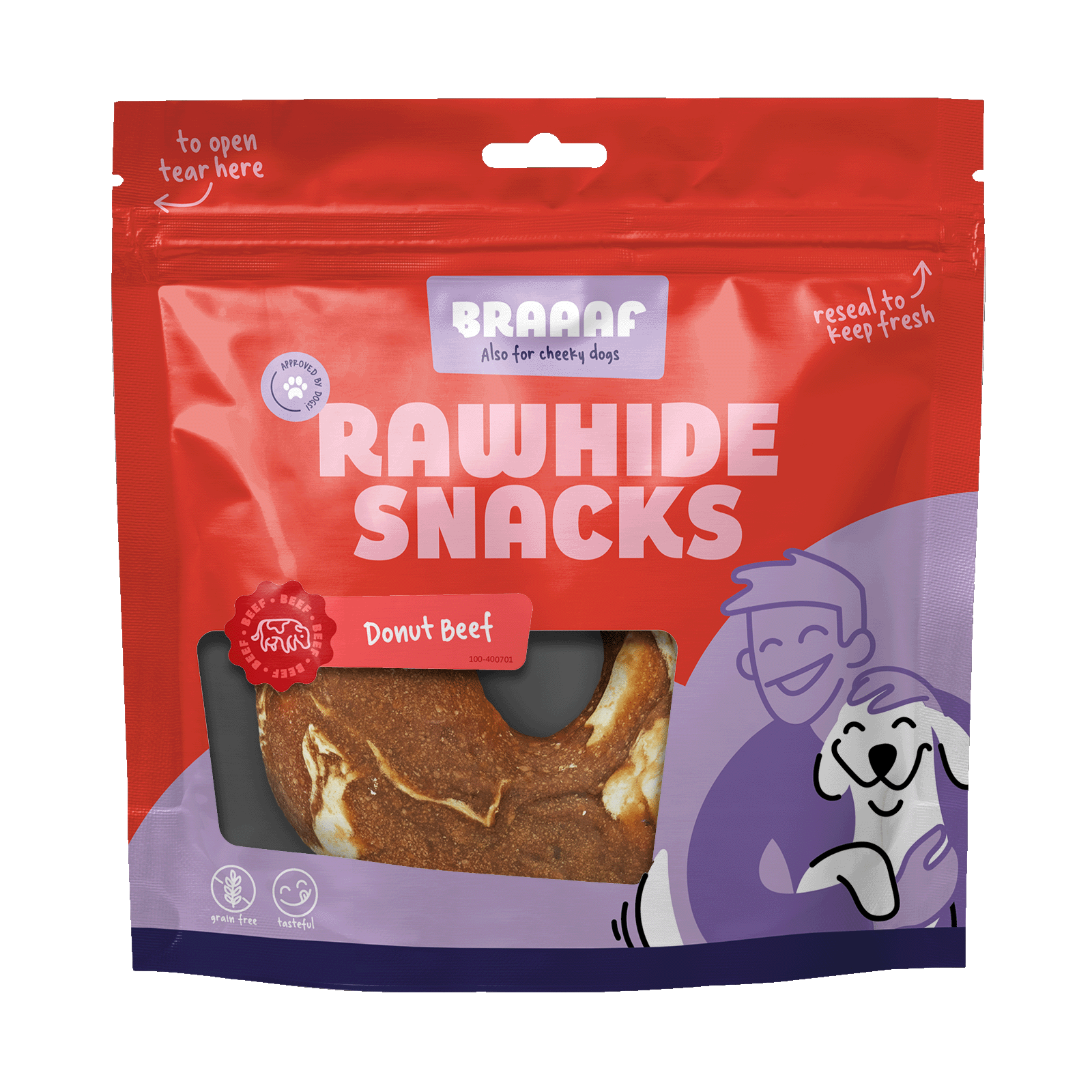 Braaaf Rawhide Donut Beef & Fish
