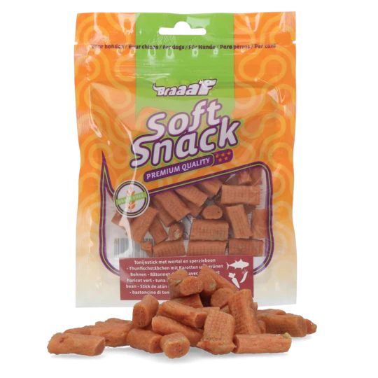 Braaaf Soft Snack Tuna stick with carrot and green bean 
