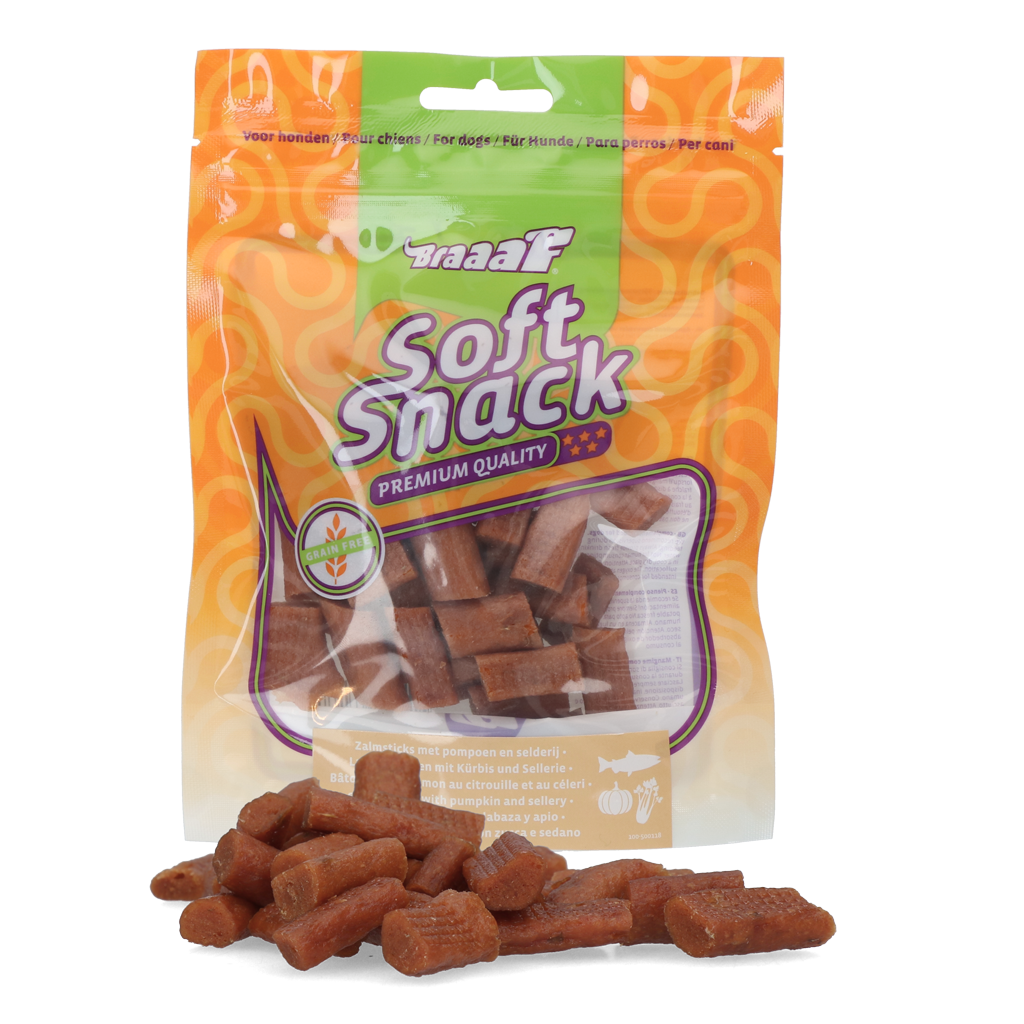 Braaaf Soft Snack with Salmon, pumpkin and sellery 