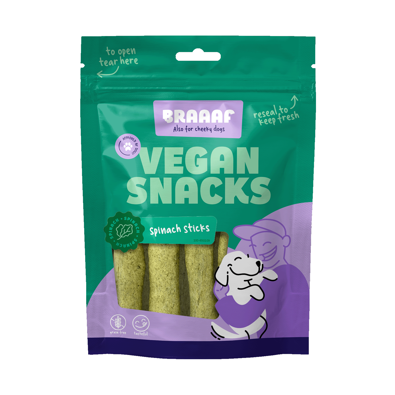 Braaaf Vegan Snack Spinach Stick