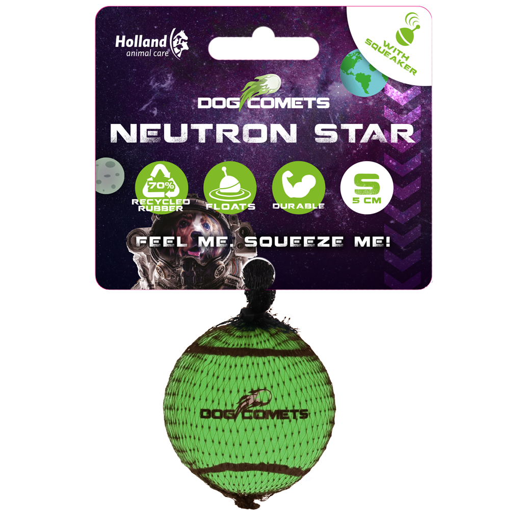 Dog Comets Neutron Star Tennis Ball With Squeaker