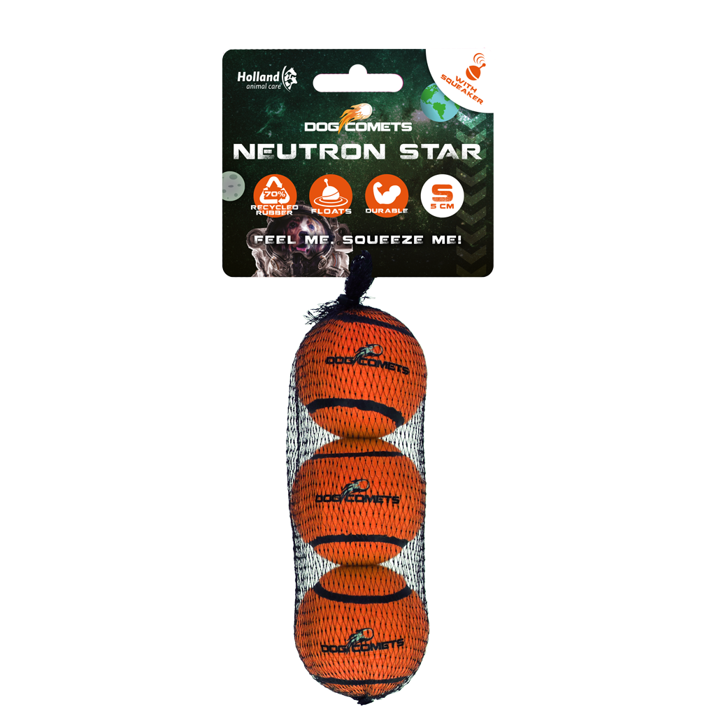 Dog Comets Neutron Star Tennis Ball With Squeaker (3-pack)