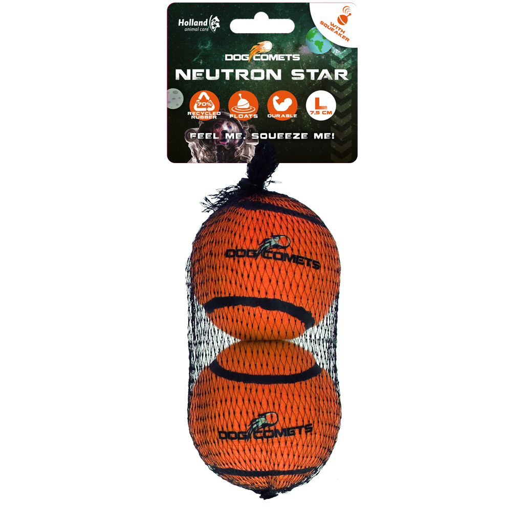 Dog Comets Neutron Star Tennis Ball With Squeaker (2-pack)