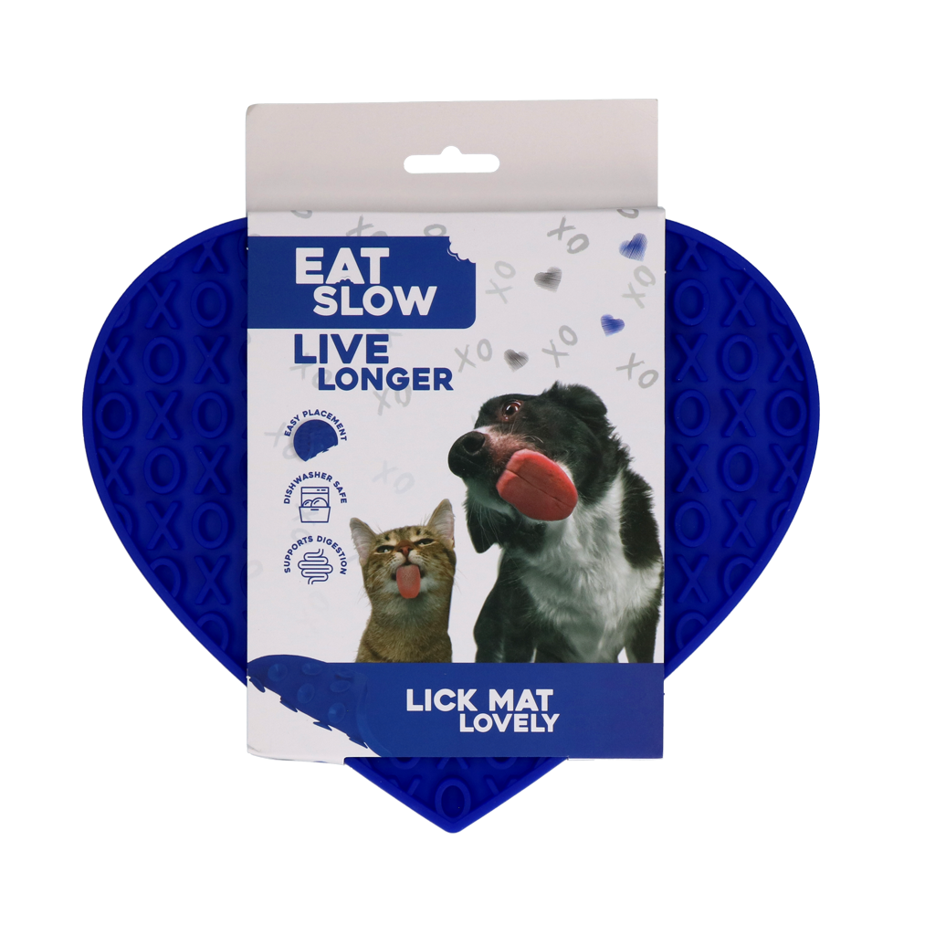 Eat Slow Live Longer Lick Mat Lovely Heart