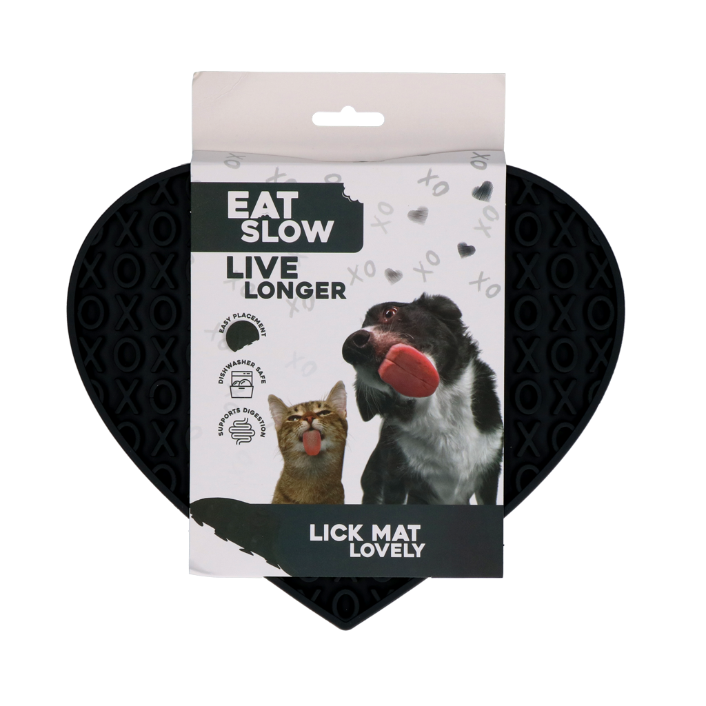 Eat Slow Live Longer Lick Mat Lovely Heart