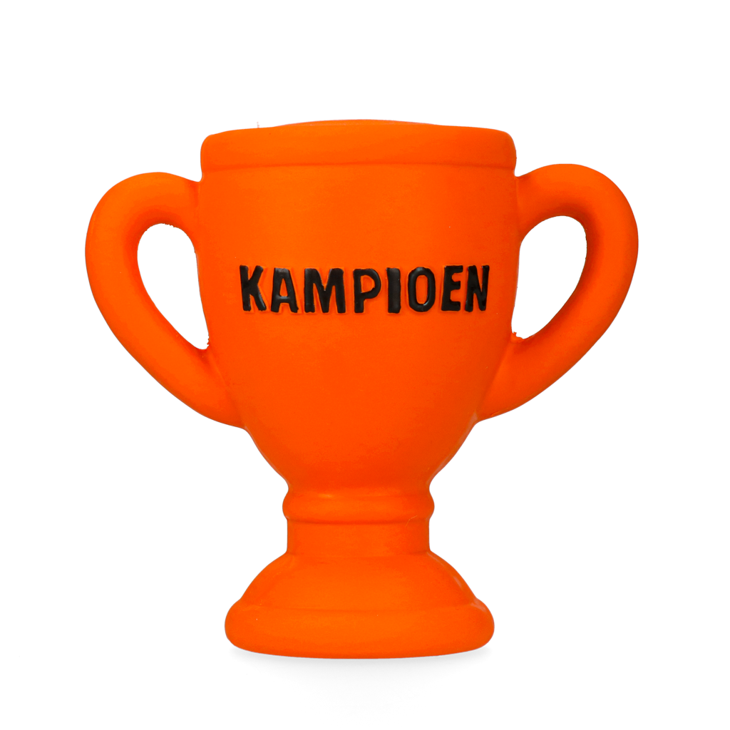 Oranje WK Latex Hondenspeeltjes Beker