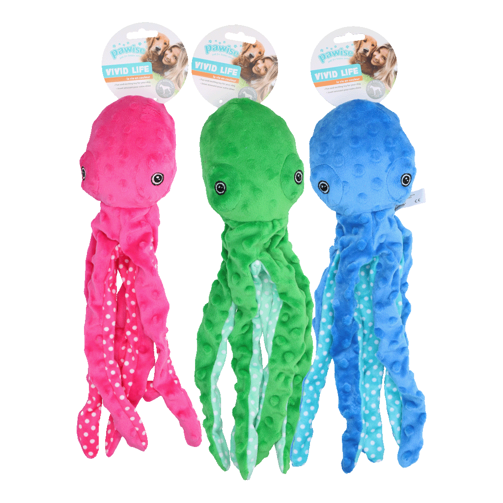 Pawise Plush Octopus (3 colour assorted)