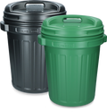 Storage Bucket with lid Black 40 litres Green