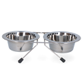 Food and drinking bowl stainless steel with stand Ø 11 cm (200 ml)