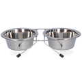 Food and drinking bowl stainless steel with stand Ø 13 cm (350 ml)